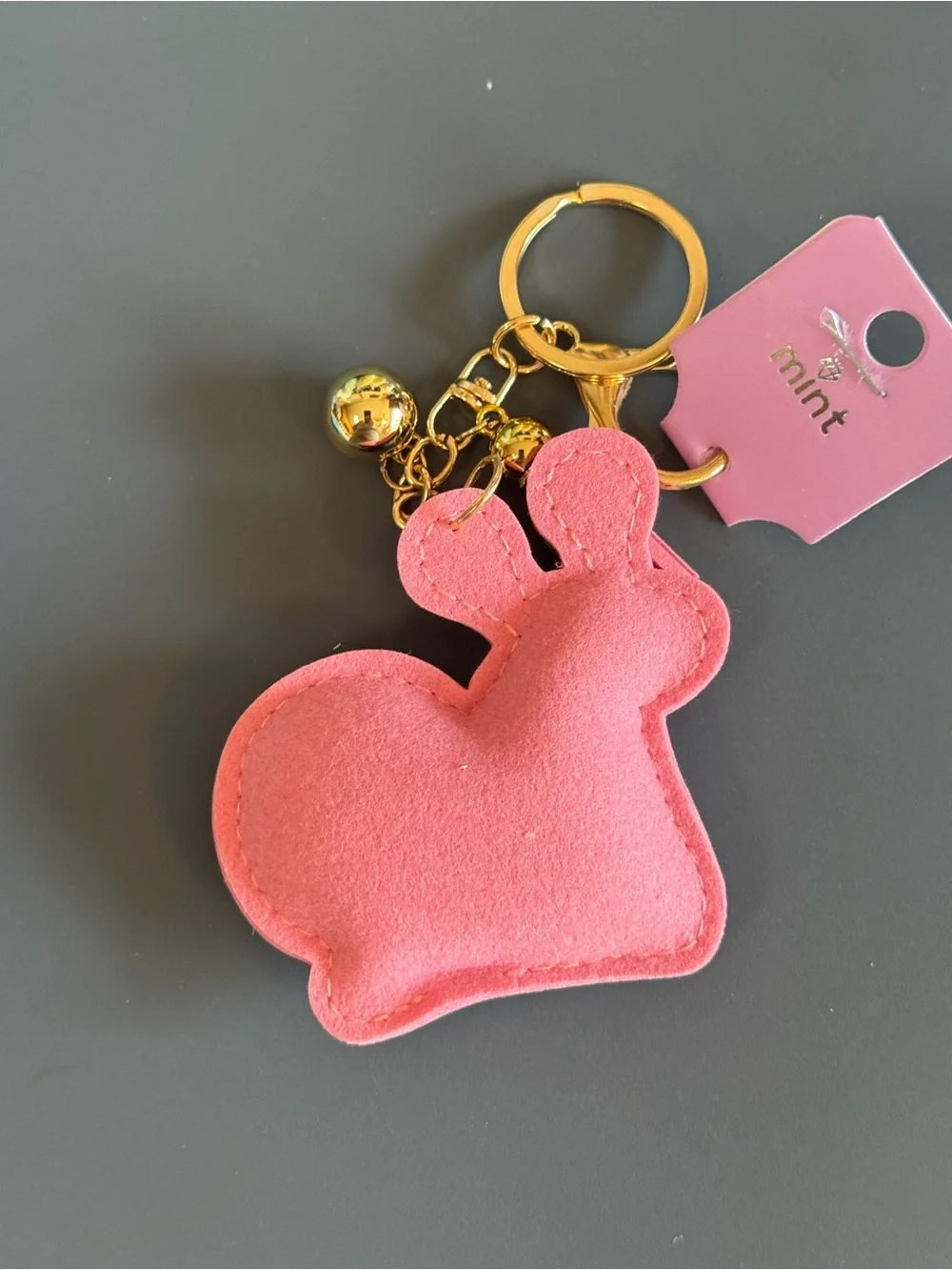 NWT Mint Pink Rhinestone Snail Kawaii Keychain Tassel Charm Bag Charm